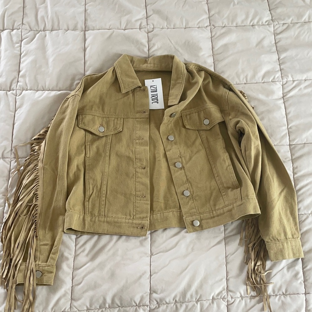 12th tribe fringe denim jacket